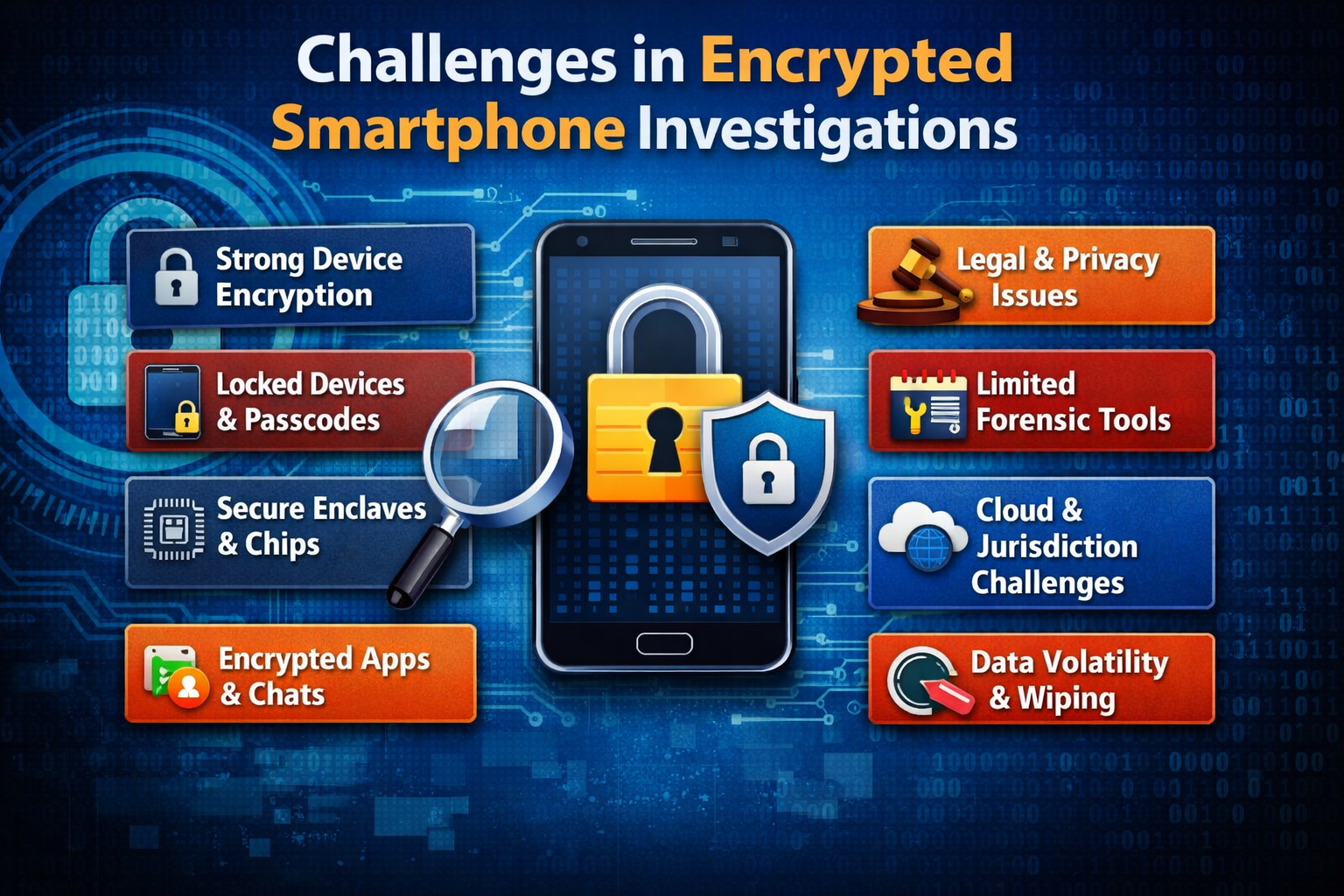 Challenges in Encrypted Smartphone Investigations